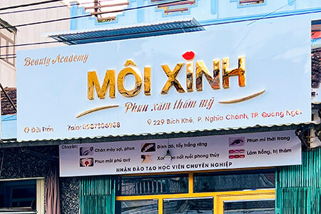 Bảng hiệu inox Quảng Ngãi - Công ty Quảng cáo Thanh Niên