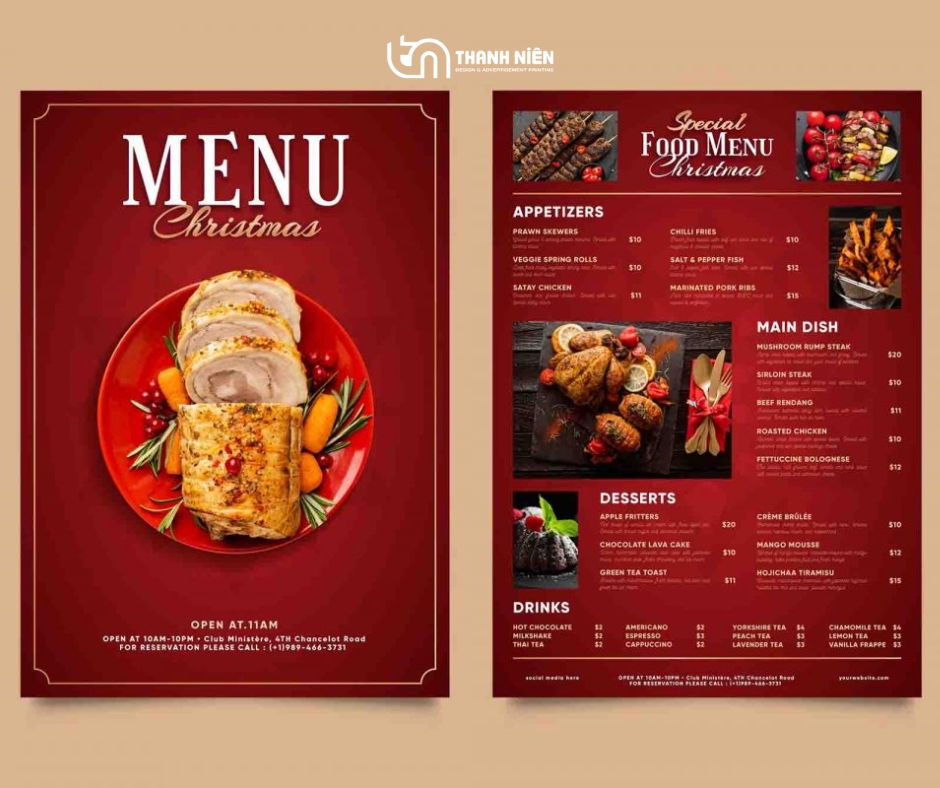 in menu bìa cứng tại Quảng Ngãi 